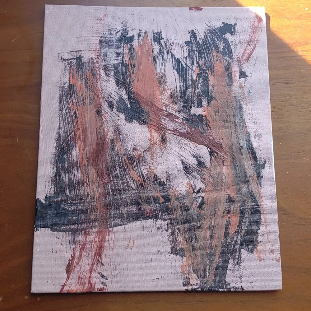 Handmade Abstract Acrylic Painting on Canvas Board- bold action painting! - Picture 3 of 4